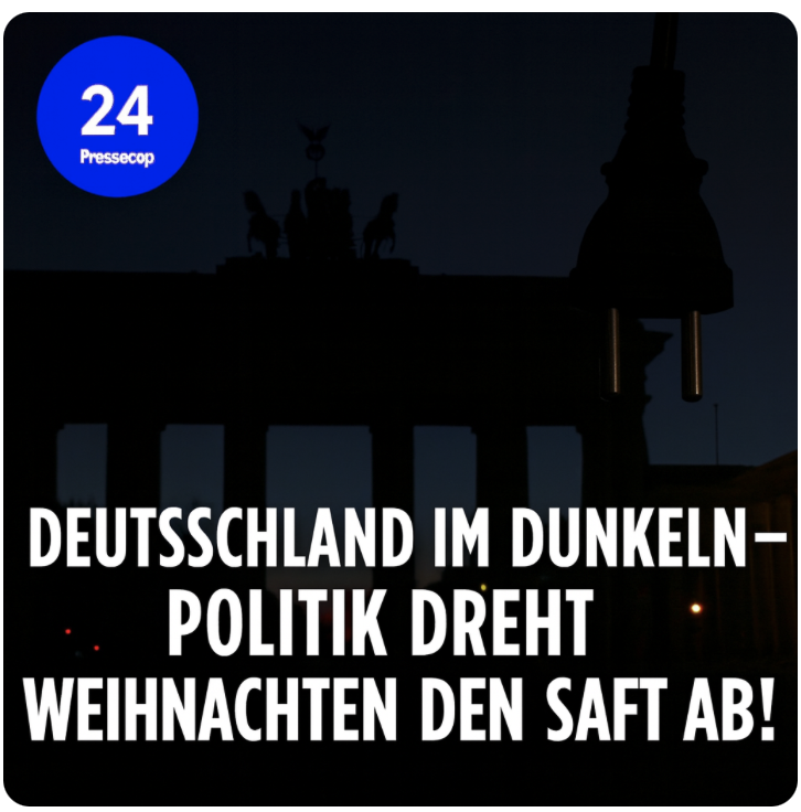 Deutschland im Dunkeln – Politik dreht Weihnachten den Saft ab