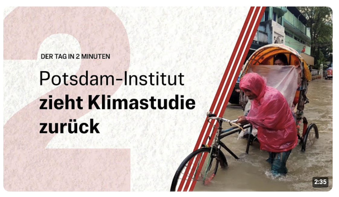 Potsdam-Institut zieht Klimastudie zurück 