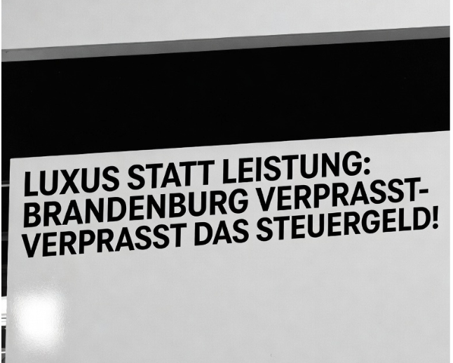 LUXUS STATT LEISTUNG: BRANDENBURG VERPRASST DAS STEUERGELD