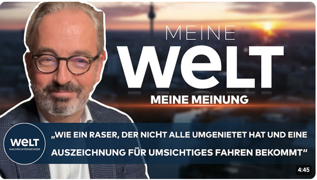 MEINUNG: Fleischhauer kritisiert Ehrung für Coronapolitik „Wie ein Raser, der nicht alle umnietet“