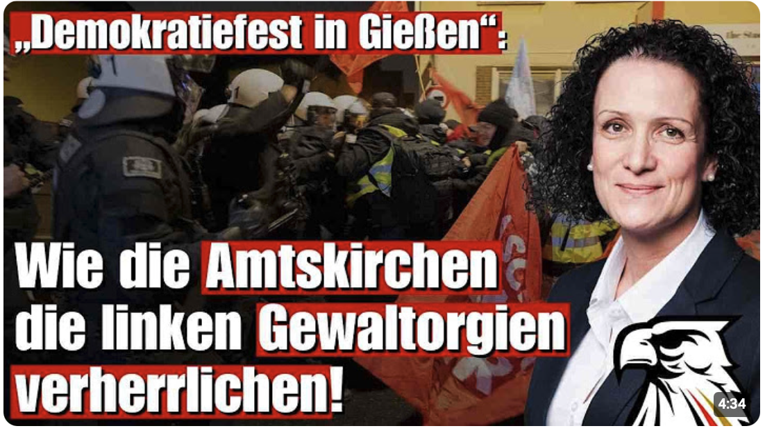 „Demokratiefest in Gießen“: Wie die Amtskirchen die linken Gewaltorgien verherrlichen!