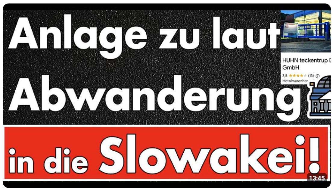 Beschwerdemichel vernichten unser Land! Fabrik wird in die Slowakei verlagert, Arbeitsplätze weg!