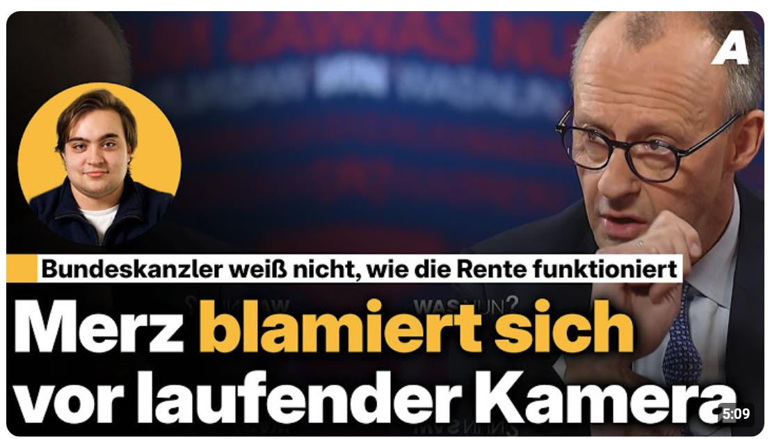ÖRR-Auftritt: Merz weiß nicht, was das Rentenniveau ist 