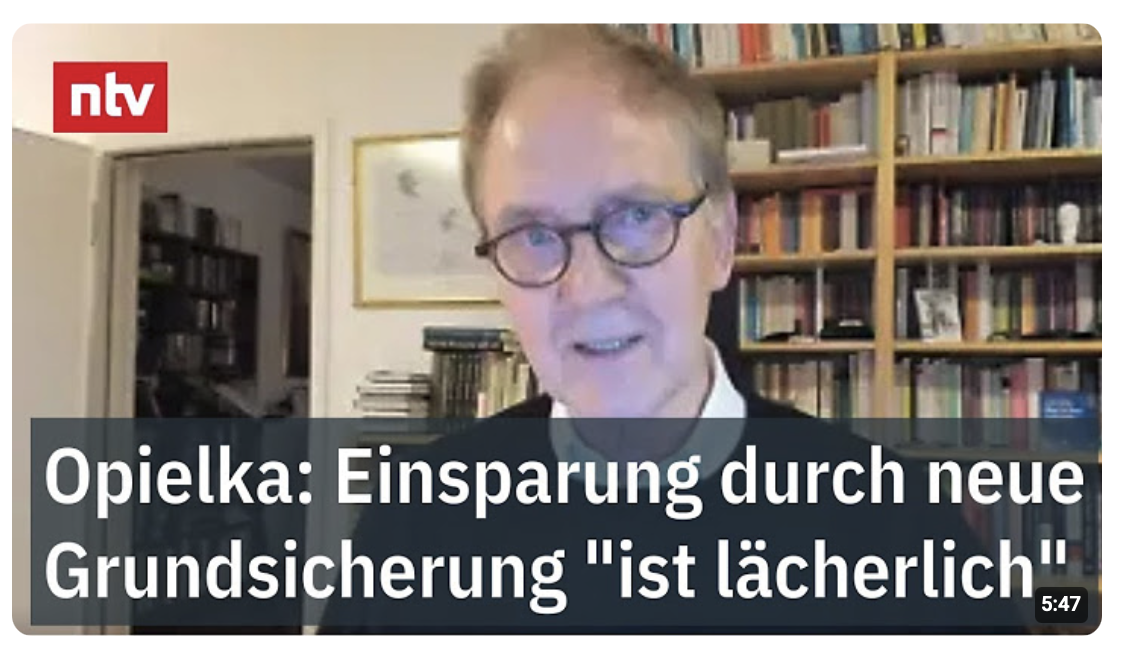 Opielka: Einsparung durch neue Grundsicherung „ist lächerlich“ |