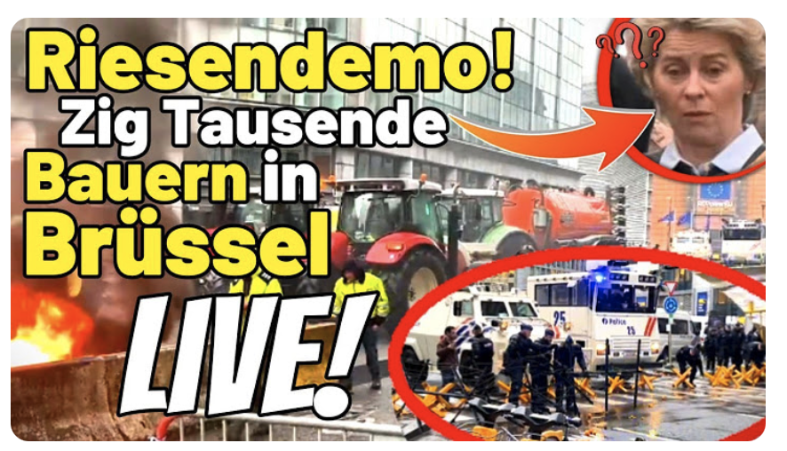 LIVE:  Riesen DEMO   Tausende BAUERN in Brüssel   Proteste gegen Ursula von der Leyen & Mercosur!