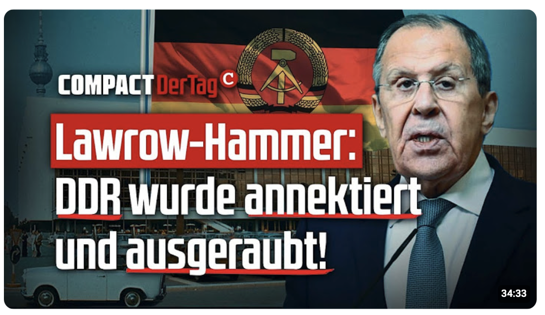 Lawrow-Hammer: DDR wurde annektiert und ausgeraubt!