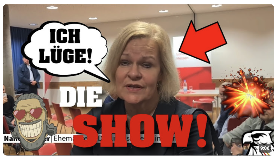 Tim Kellner: Ex-Innenministerin Faeser lügt – und verhöhnt die Presse- und Meinungsfreiheit!