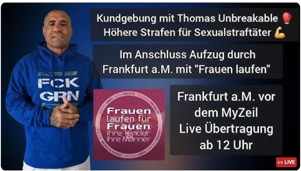 LIVE mit Thomas Unbreakable – Höhere Strafen für Sexualstraftäter – Frankfurt a.M. 15.12.2025
