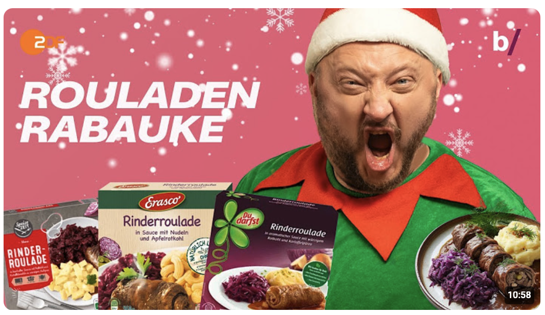 Festlicher Fake: Sebastian entrollt den Fertig-Rouladen Trick