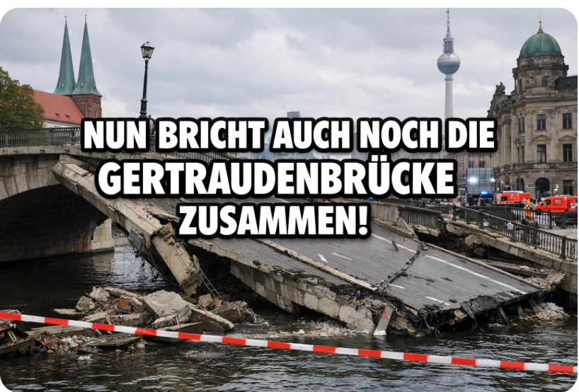 BERLIN STEHT STILL! – NUN BRICHT AUCH NOCH DIE GERTRAUDENBRÜCKE ZUSAMMEN!