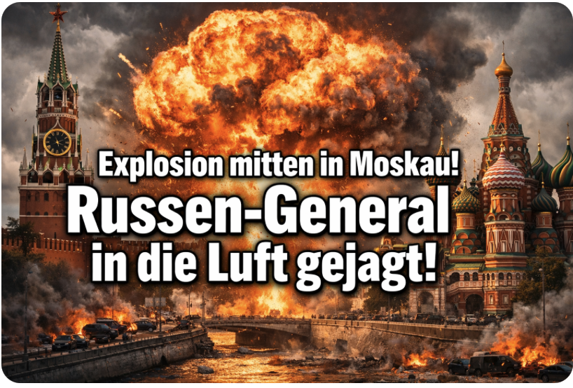 Explosion mitten in Moskau! Russen-General in die Luft gejagt!