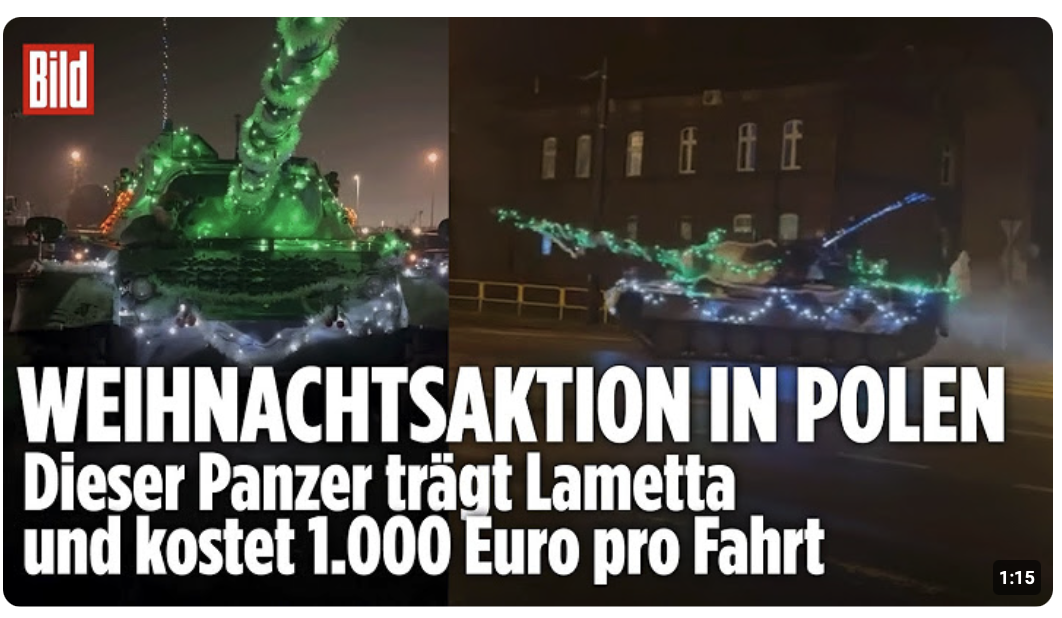 LEOPARD 1 IM WEIHNACHTS-LOOK: Polnisches Museum bietet Panzerfahrten für 1000 Euro an