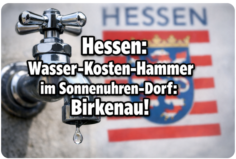 Hessen: Wasser-Kosten-Hammer im Sonnenuhren-Dorf: Birkenau!