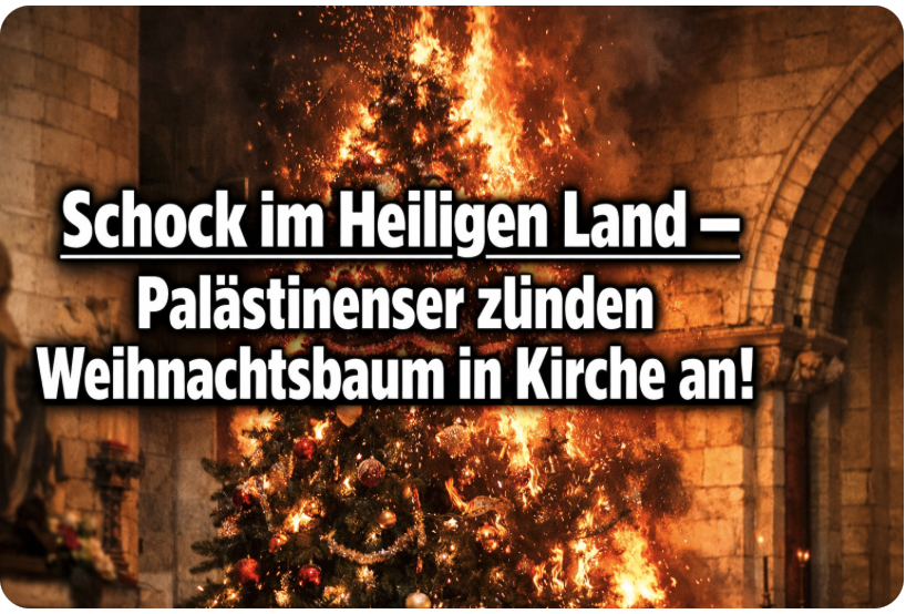 Schock im Heiligen Land – Palästinenser zünden Weihnachtsbaum in Kirche an!