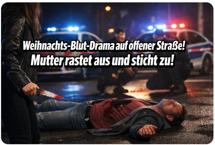 Weihnachts-Blut-Drama auf offener Straße! Mutter rastet aus und sticht zu!