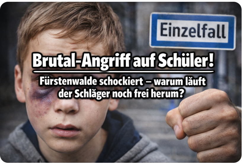 Brutal-Angriff auf Schüler! Fürstenwalde schockiert – warum läuft der Schläger noch frei herum?
