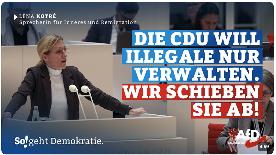 Die CDU will illegale Migranten verwalten. Wir schieben sie ab bis die Startbahn glüht! 