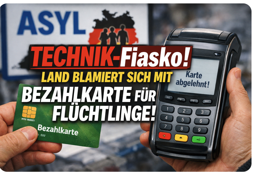 TECHNIK-Fiasko! LAND BLAMIERT SICH MIT BEZAHLKARTE FÜR FLÜCHTLINGE!