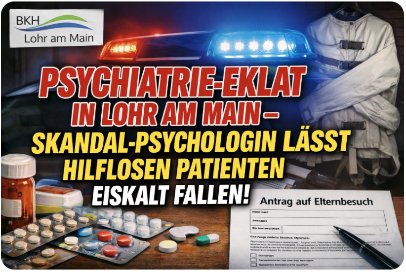 Psychiatrie-Eklat in Lohr am Main – Skandal-Psychologin lässt hilflosen Patienten eiskalt fallen!