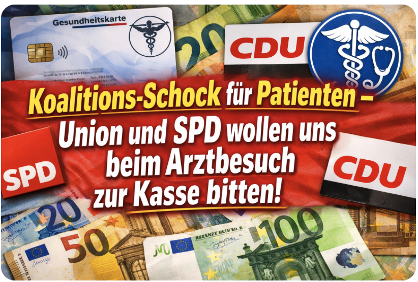 Koalitions-Schock für Patienten – Union und SPD wollen uns beim Arztbesuch zur Kasse bitten!