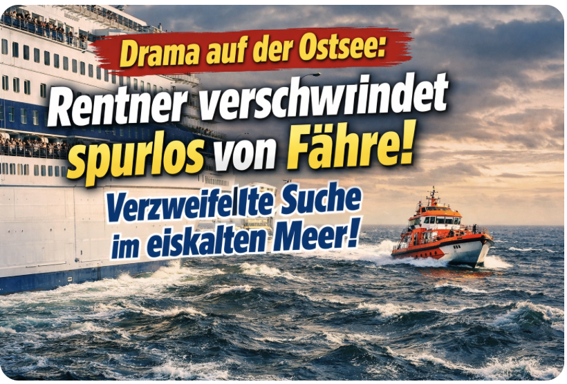 Drama auf der Ostsee: Rentner verschwindet spurlos von Fähre! Verzweifelte Suche im eiskalten Meer!