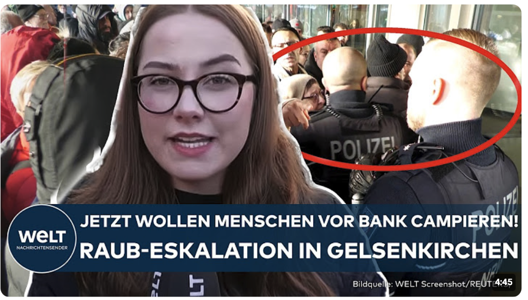 GELSENKIRCHEN: Polizei muss Bank absichern! Massenandrang nach Bankraub in Gelsenkirchen!