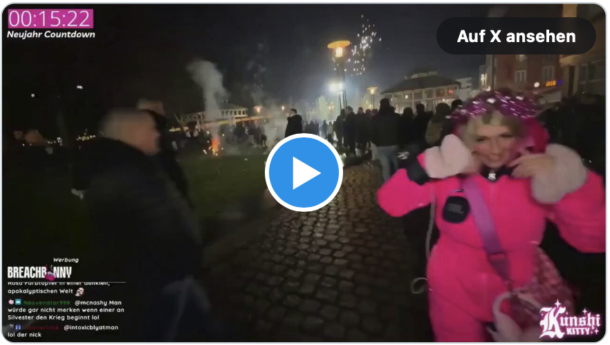 Die Streamerin „Kunshikitty“  wollte zeigen, dass es 10 Jahre nach den Ereignissen auf der Domplatte für Frauen sicher ist, die Silvester mit Migranten in Köln zu feiern.