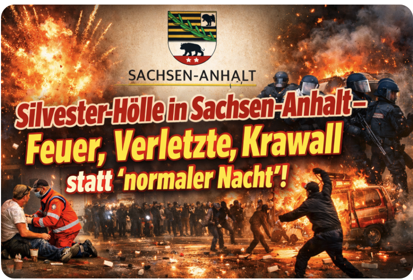 Silvester-Hölle in Sachsen-Anhalt – Feuer, Verletzte, Krawall statt „normaler Nacht“!