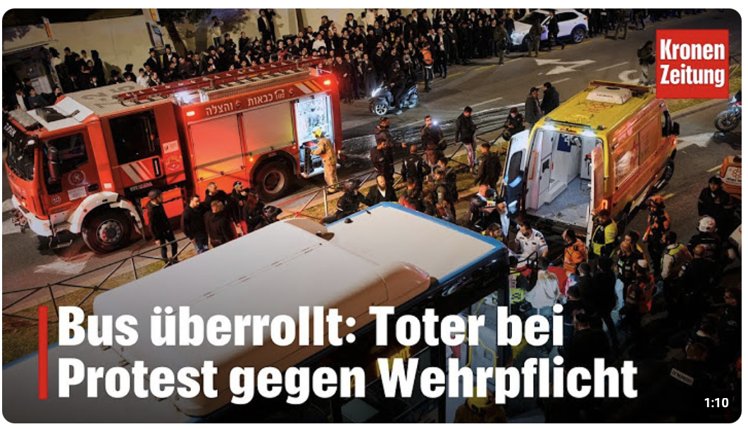 Israel: Toter bei Protest gegen Wehrpflicht | krone.tv NEWS