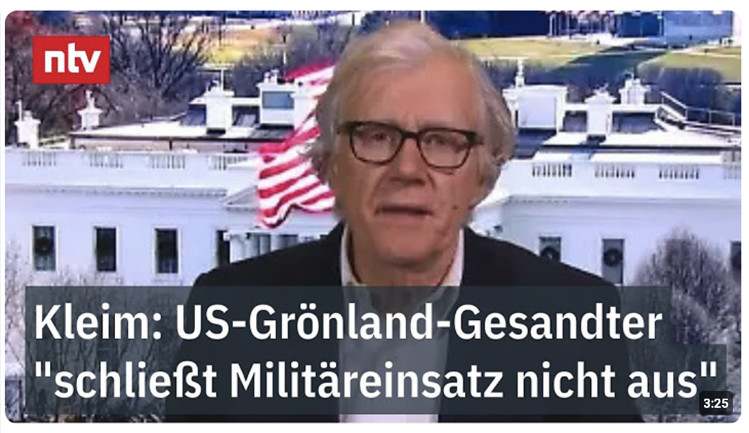 Kleim: US-Grönland-Gesandter „schließt Militäreinsatz nicht aus“ – Trumps Übernahmepläne | ntv