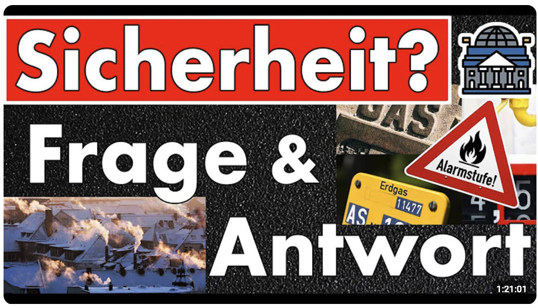 Die Eskalation geht zu schnell! Frage & Antwort im Stream! Gasspeicher, Strom, Blackout, Wirtschaft?