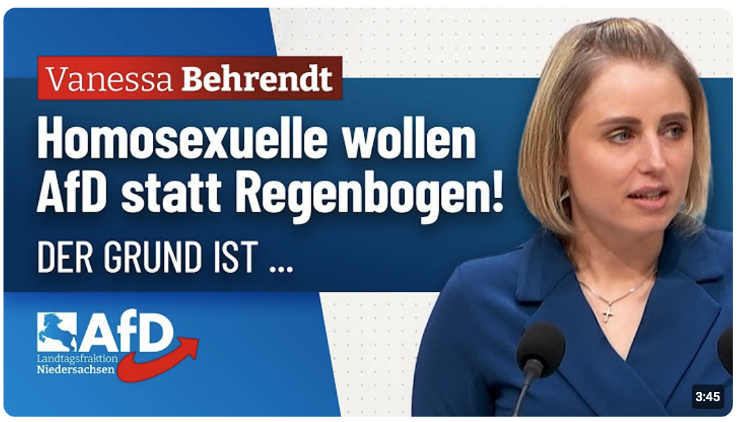 Homosexuelle wollen AfD statt Regenbogen! – Vanessa Behrendt (AfD)