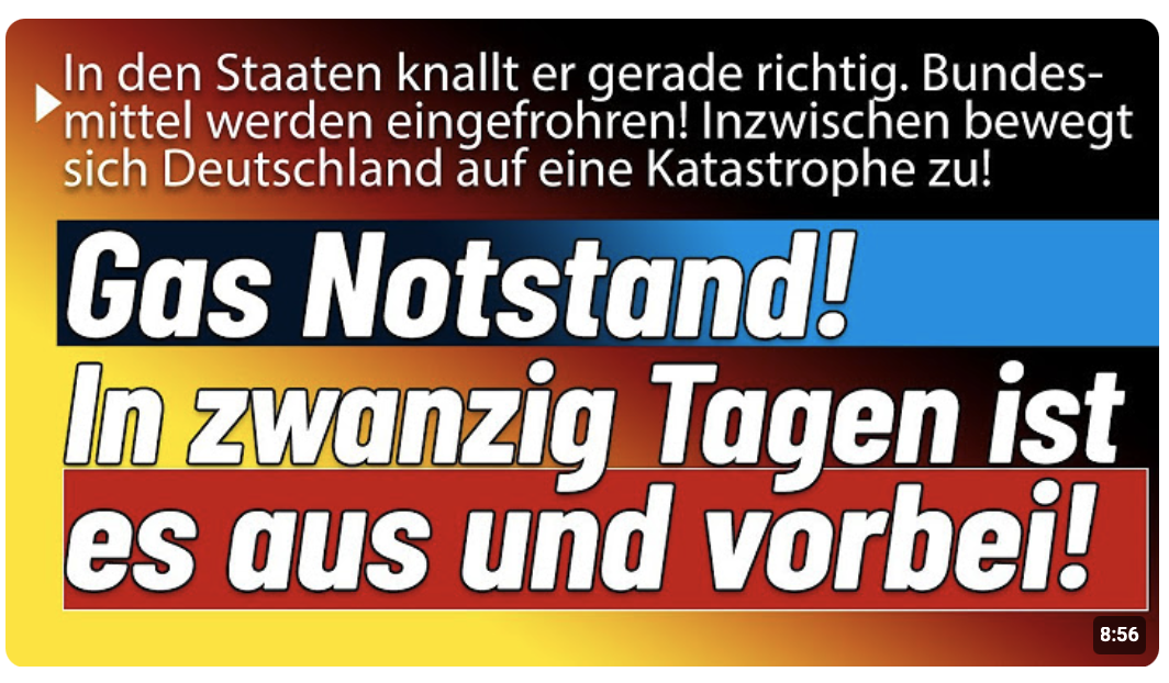 Massive Katastrohe im Anmarsch! Netzagentur warnt, Verbrauch einschränken, in 20 Tagen ist Schluss!