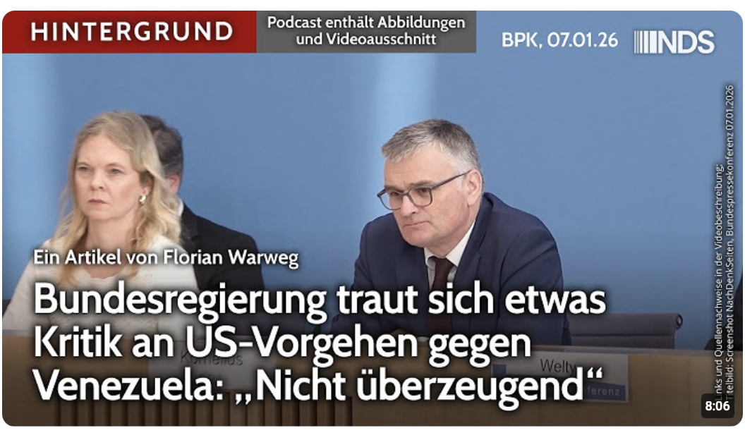 Bundesregierung traut sich etwas Kritik an US-Vorgehen gegen Venezuela: „Nicht überzeugend“ BPK HG