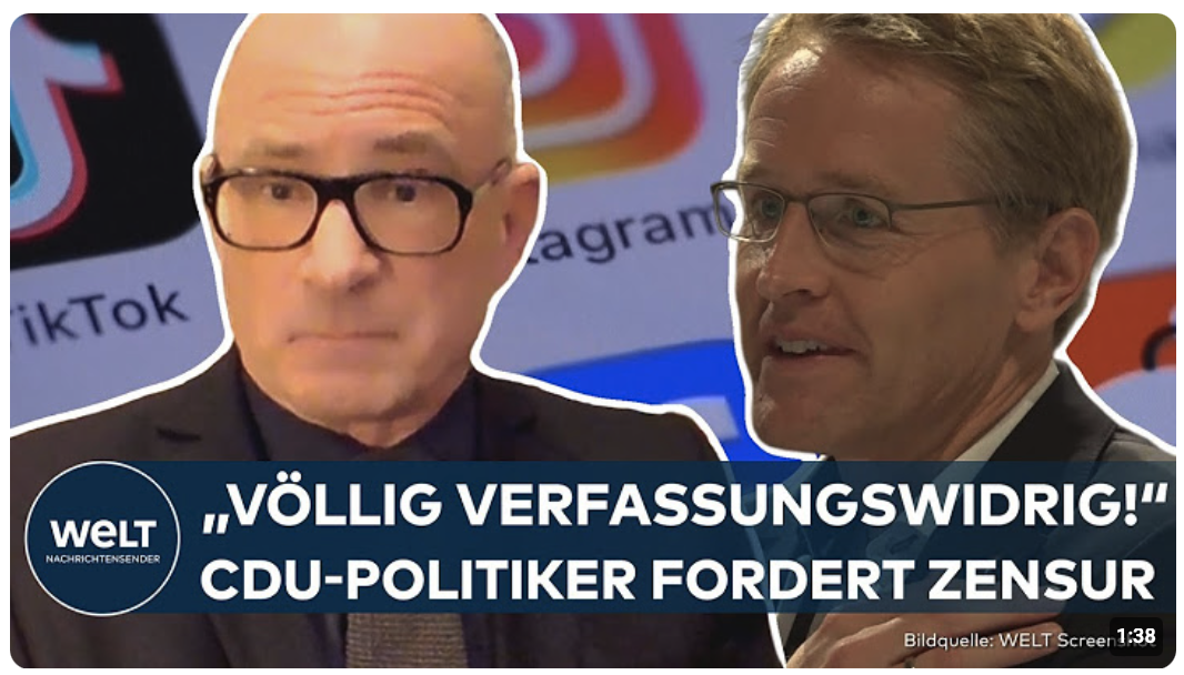 DEUTSCHLAND: Debatte um Meinungsfreiheit – CDU-Ministerpräsident Günther fordert Medienkontrolle!