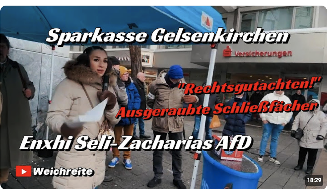 Sparkasse Gelsenkirchen „Ausgeraubte Schließfächer Rechtsgutachten“ Enxhi Seli-Zacharias AfD 10.1.26