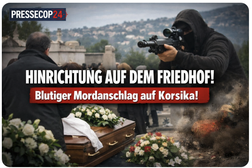 HINRICHTUNG AUF DEM FRIEDHOF!Blutiger Mordanschlag sprengt Trauerfeier auf Korsika