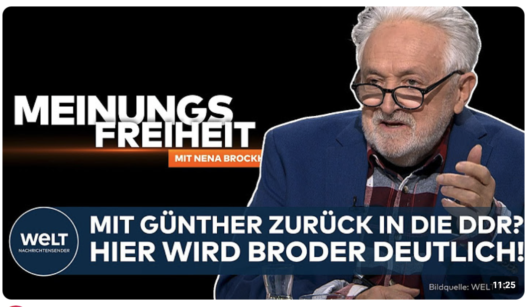 MEINUNGSFREIHEIT: Mit Günthers Gedankengut zurück in die DDR? – Hier wird Broder deutlich!