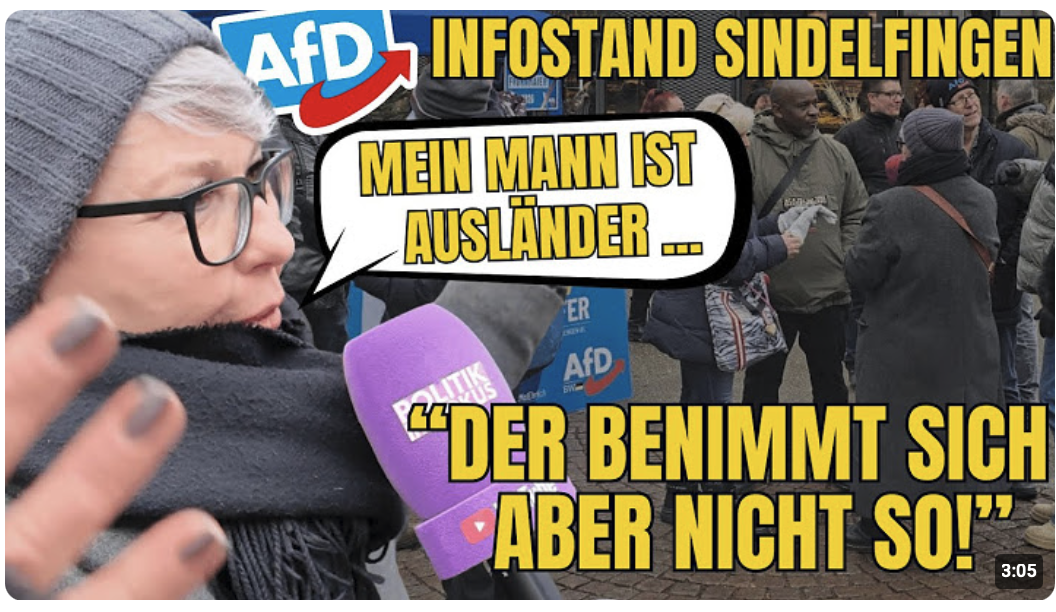Mein Mann ist AUSLÄNDER  Aber … Bürgerstimme in Sindelfingen AfD Infostand