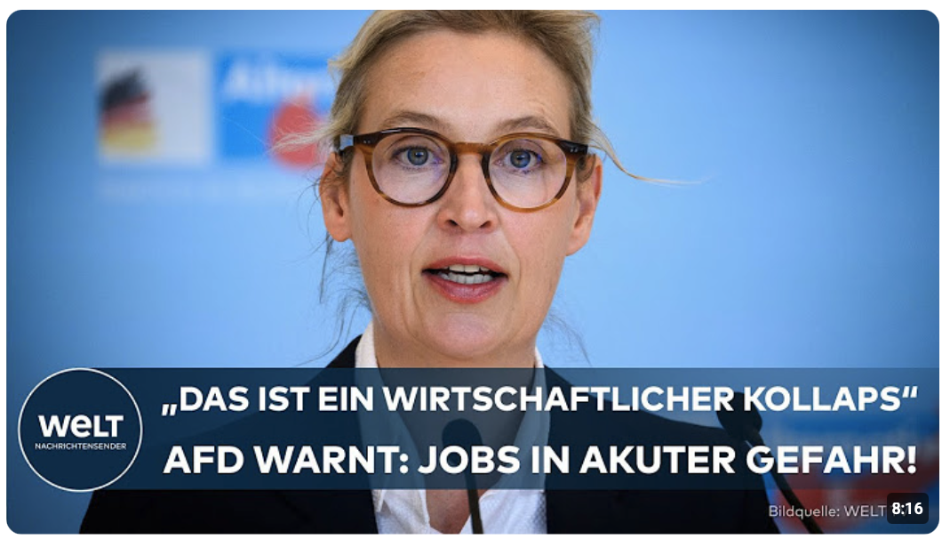 DEUTSCHLAND: Firmen vor dem aus! Weidel spricht Klartext! – „Das ist ein Kollaps der Wirtschaft!“