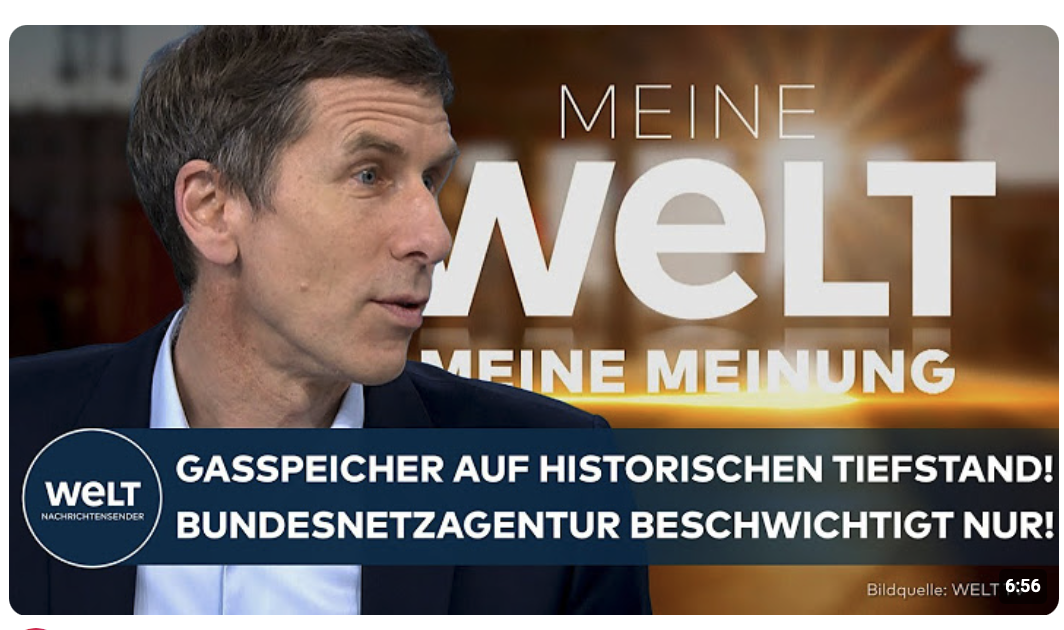 MEINUNG: Gasspeicher unter 50 Prozent! Leeren sich rasant! – Bundesnetzagentur beschwichtigt nur!