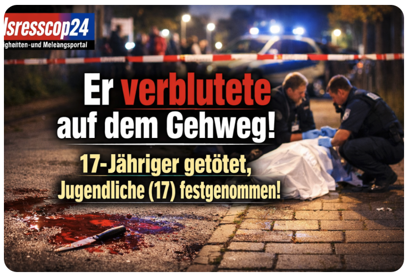 BLUTDRAMA AUF OFFENER STRASSE – JUGEND GEHT IM MESSERWAHN UNTER