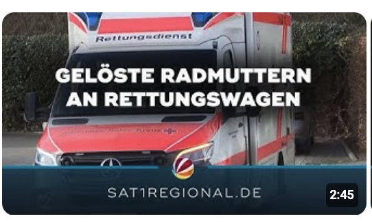 Unfälle durch gelöste Radmuttern an Rettungswagen: Polizei ermittelt