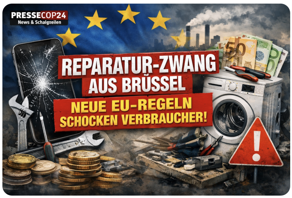 REPARATUR-ZWANG AUS BRÜSSEL – NEUE EU-REGELN SCHOCKEN VERBRAUCHER!