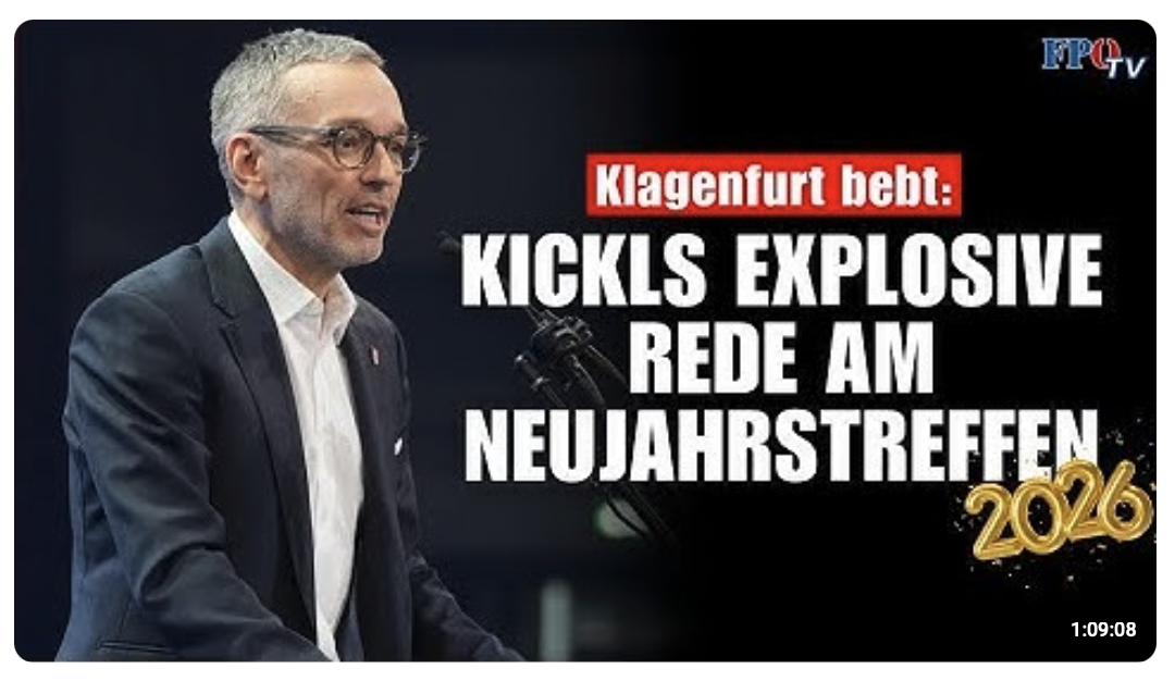 Kickl zerlegt die Regierung beim FPÖ-Neujahrstreffen 2026