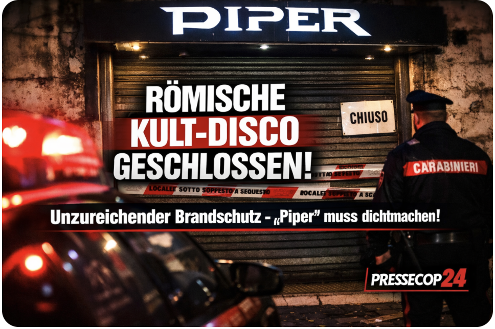 BRANDSCHUTZ-ALARM – RÖMISCHE KULT-DISCO DICHT!