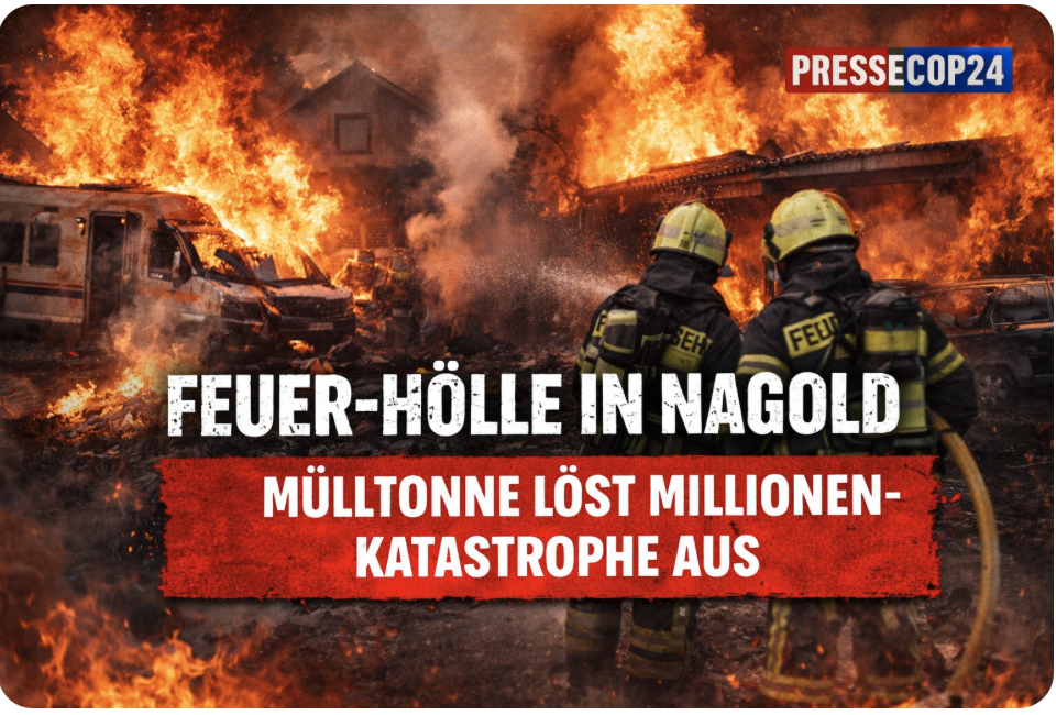FEUER-HÖLLE IN NAGOLD – MÜLLTONNE LÖST MILLIONEN-KATASTROPHE AUS