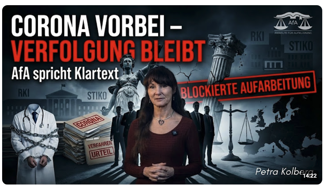 Corona ist vorbei – die Verfolgung von Ärzten, Bürgern und Kritikern nicht. AfA spricht Klartext.