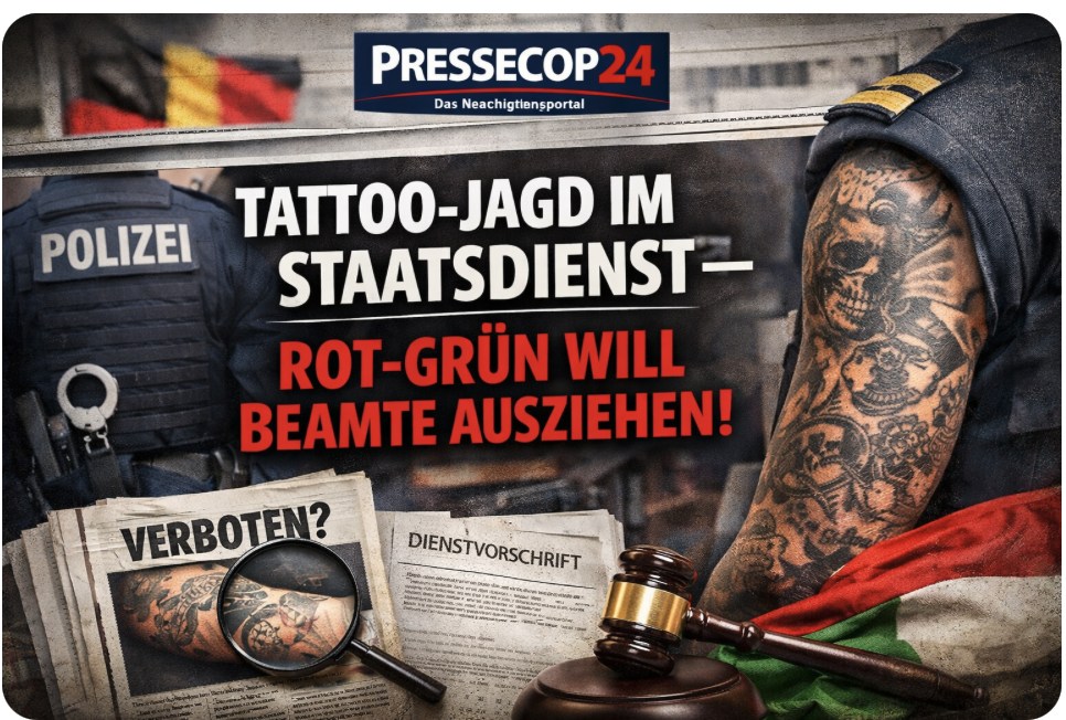 TATTOO-JAGD IM STAATSDIENST – ROT-GRÜN WILL BEAMTE AUSZIEHEN!