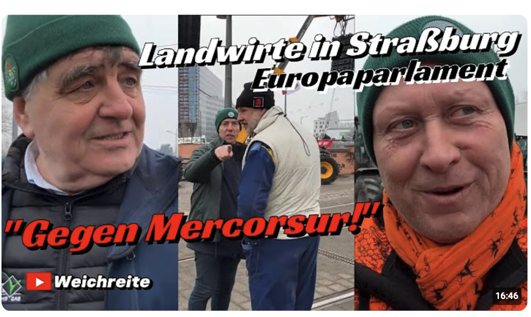 „Gegen Mercosur!“ Landwirte in Straßburg Europaparlament 21.1.26